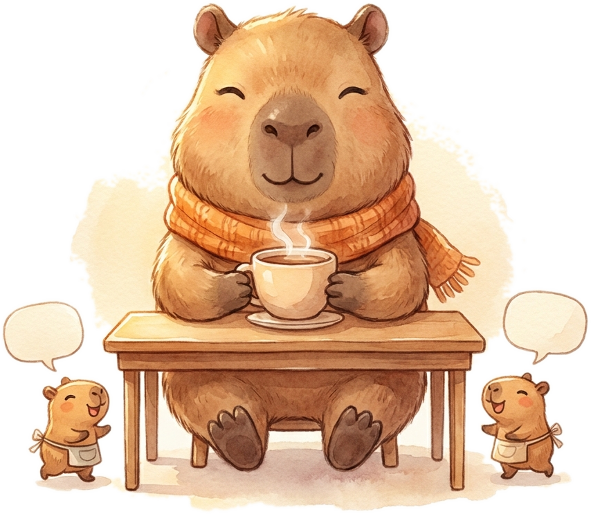 Relaxed capybara manager